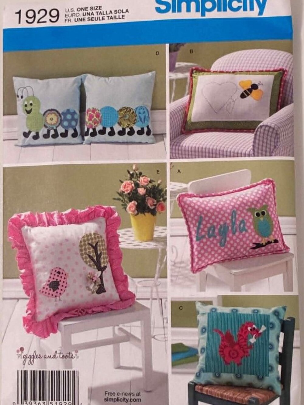 Appliqued Pillows, 4 Sizes